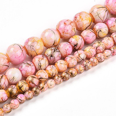 Baking Paint Glass Beads Strands DGLA-N003-4mm-B02-1