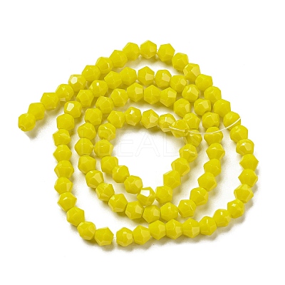 Opaque Solid Color Electroplate Glass Beads Strands EGLA-A039-P4mm-A05-1