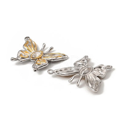 304 Stainless Steel Rhinestone Pendants STAS-T068-65GP-1