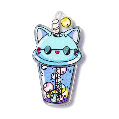 Transparent Printed Acrylic Pendants TACR-G042-01E-1