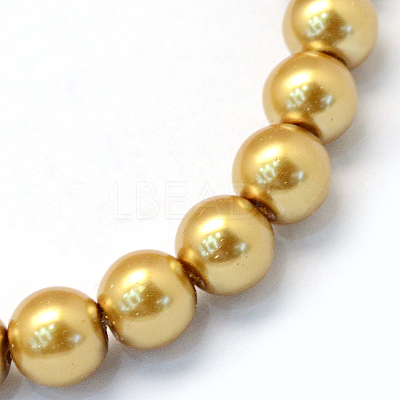 Baking Paint Pearlized Glass Pearl Round Bead Strands HY-Q003-10mm-08-1