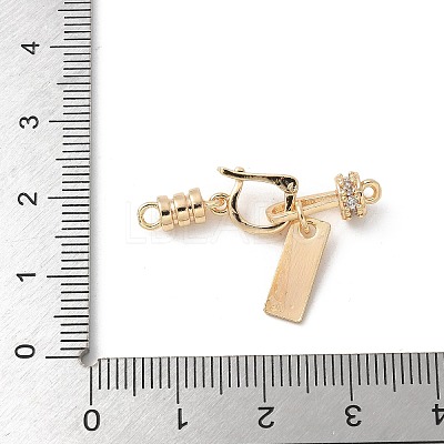 Brass Micro Pave Cubic Zirconia Fold Over Clasps KK-U052-39G-1