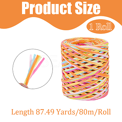 6 Colors Raffia Paper Cords OCOR-WH0063-110A-1