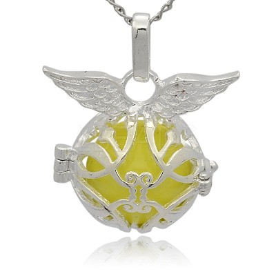 Silver Color Plated Brass Cage Pendants KK-J213-12S-1