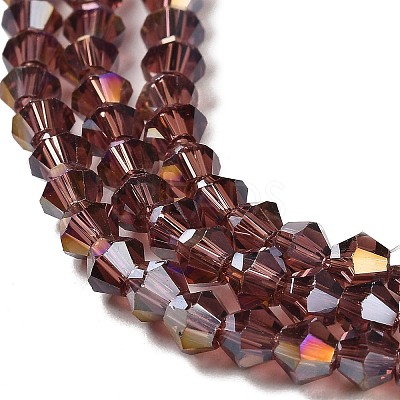 Transparent Electroplate Glass Beads Strands EGLA-A039-T4mm-B05-1