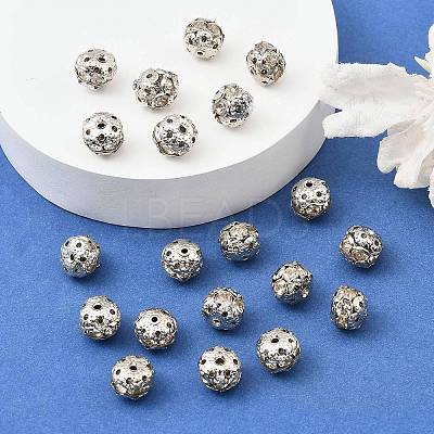 Brass Rhinestone Beads KK-U057-14P-1