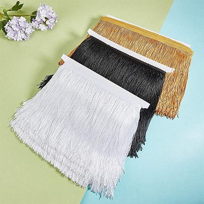 Polyester Tassel Fringe Trimming FIND-WH0043-60C-1