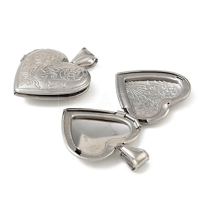 316 Stainless Steel Locket Pendants STAS-K321-20P-1