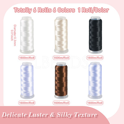 6Rolls 6 Colors Velour Yarn AJEW-TA0002-70C-1