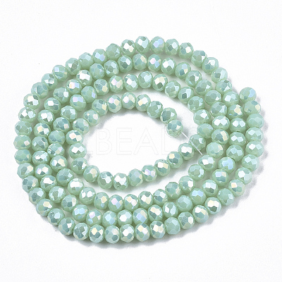Electroplate Glass Beads Strands X-EGLA-A034-P6mm-B16-1