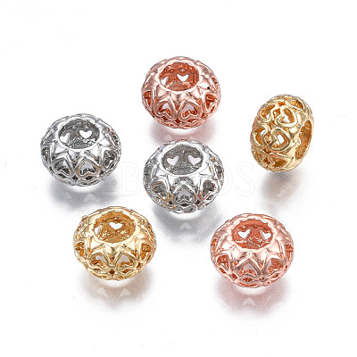 Rack Plating Alloy European Beads MPDL-N039-075-1
