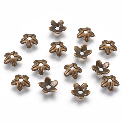 Tibetan Style Alloy Bead Caps X-K0PA6071-1