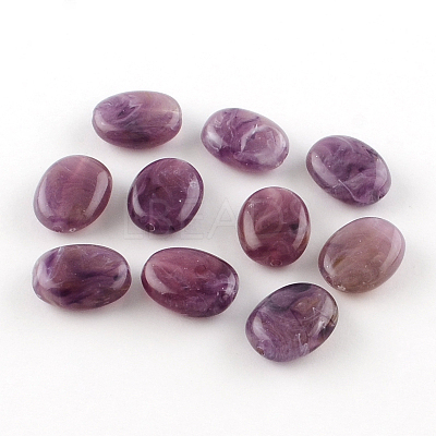 Oval Imitation Gemstone Acrylic Beads X-OACR-R047-M-1