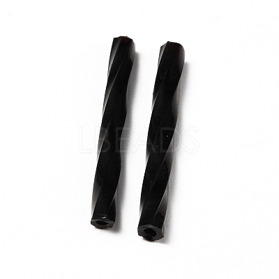 Baking Paint Glass Twist Bugle Beads GLAA-WH0039-11E-1