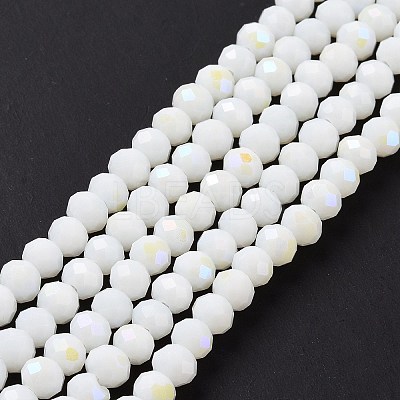 Electroplate Opaque Solid Color Glass Beads Strands X1-EGLA-A034-P4mm-L17-1
