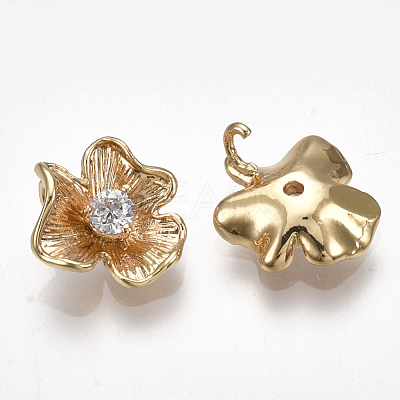 Brass Cubic Zirconia Charms KK-S348-261-1