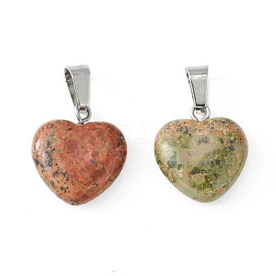Natural Unakite Pendants G-Q371-15-1