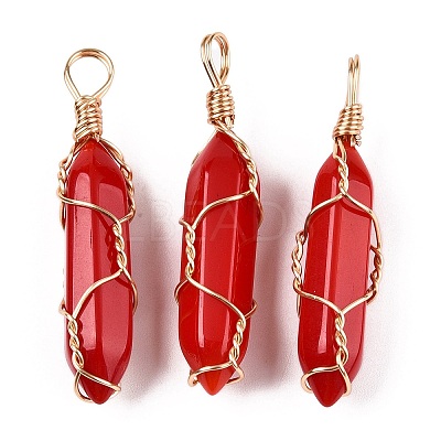 Lampwork Pendants GLAA-T023-07C-1