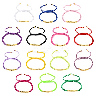 Polyester Cord Braided Bead Bracelets for Women BJEW-L698-01G-1