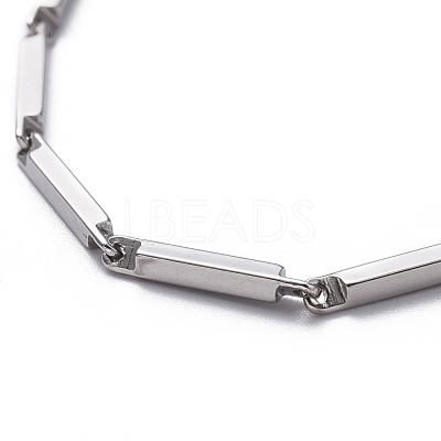 Tarnish Resistant Unisex 201 Stainless Steel Bar Link Chain Bracelets BJEW-L637-42A-P-1