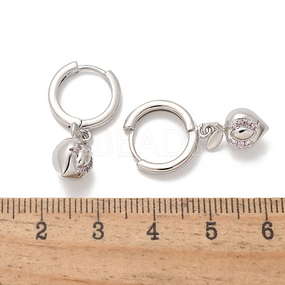 Brass Cubic Zirconia Hoop Earrings EJEW-Q015-01P-C-1