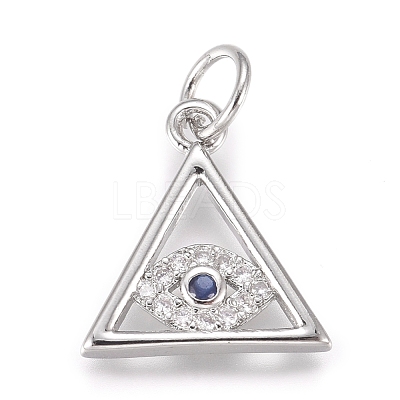 Brass Micro Pave Cubic Zirconia Pendants KK-D156-02P-1
