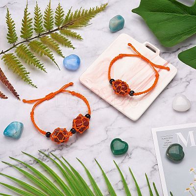 Adjustable Braided Nylon Cord Macrame Pouch Bracelet Making AJEW-SW00013-14-1