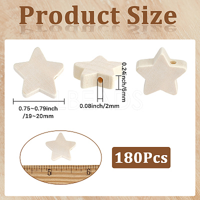 180Pcs Wood Beads WOOD-PA0001-65-1
