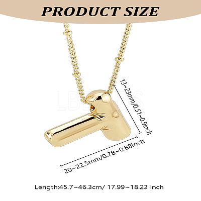 1pc Brass Chain with Alloy Letter Pendants Necklaces NJEW-LP0001-41T-G-1