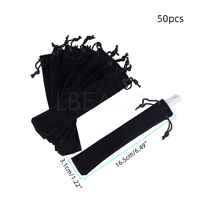 Rectangle Velvet Pouches LS-TP-WH0005-01-1