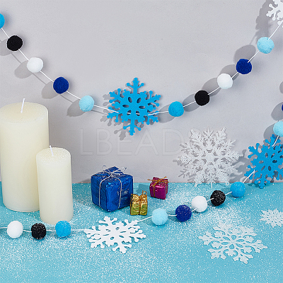 Non-woven Fabric with Felt Pompom Ball Hanging Streamer DIY-PH0036-21-1