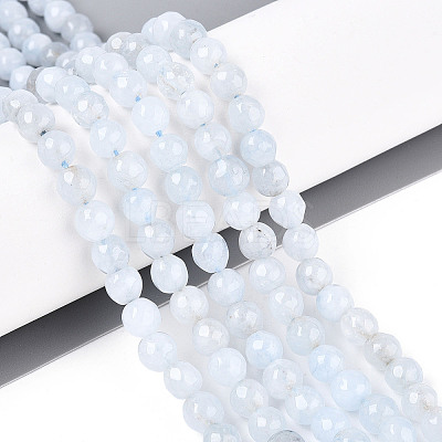 Dyed Natural White Jade Beads Strands X-G-T139-6mm-60-24-1