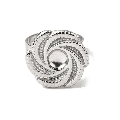 304 Stainless Steel Cuff Ring Components STAS-P403-09P-1