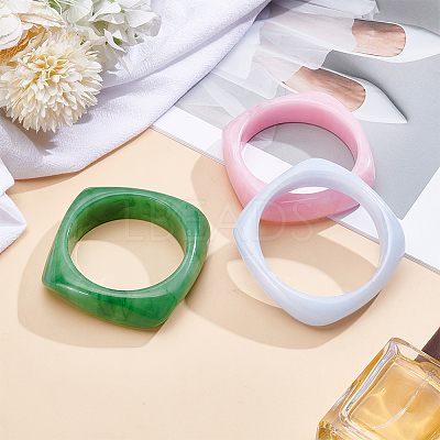 3Pcs 3 Colors Acrylic Bangles BJEW-UN0001-72B-1