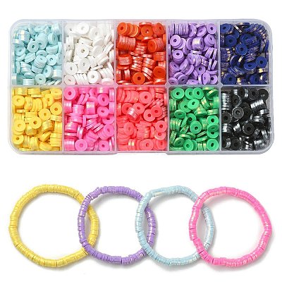 60G 10 Colors Handmade Polymer Clay Beads CLAY-YW0001-93-1