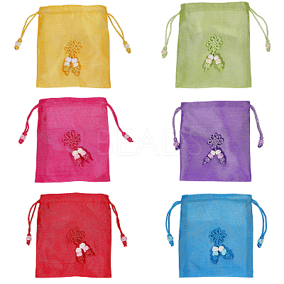 6Pcs 6 Colors Rectangle Cloth Packing Pouches ABAG-CA0001-15-1