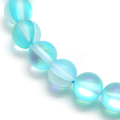 Synthetic Moonstone Beads Strands G-F142-10mm-03-1