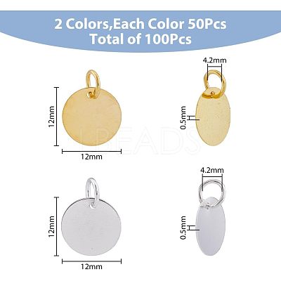 Brass Stamping Blank Tag Charms KK-FH0001-49-NF-1