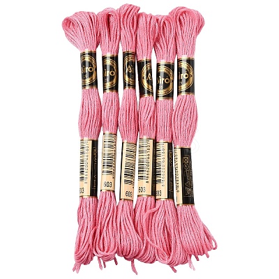 6Bundles Polyester Embroidery Floss OCOR-YW0001-25G-1