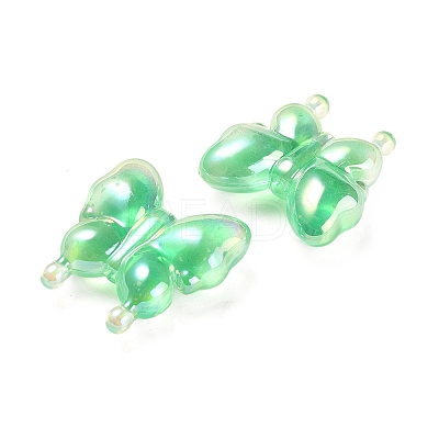 Luminous UV Plating Rainbow Iridescent Acrylic Beads OACR-F006-03F-1