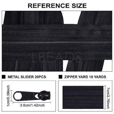 Nylon Invisible Widen Zipper Fastener FIND-BC0001-69B-1