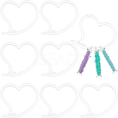 8Pcs Acrylic Heart Yarn Storage Ring TOOL-BC0002-81-1