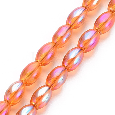 Electroplate Transparent Glass Beads Strands EGLA-T020-11-A01-1
