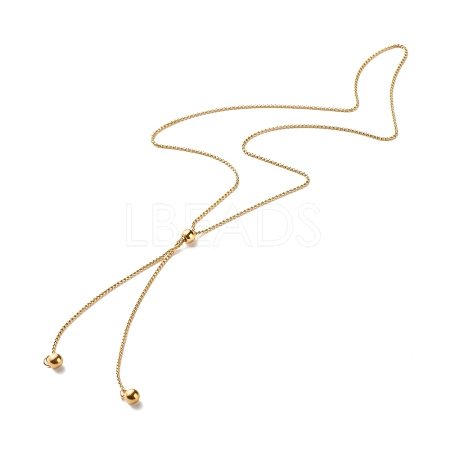 Round Beads Lariat Necklace for Girl Women NJEW-JN03709-1