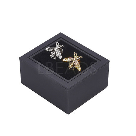 Plastic Overturn Cufflink Storage Boxes CON-WH0095-227-1