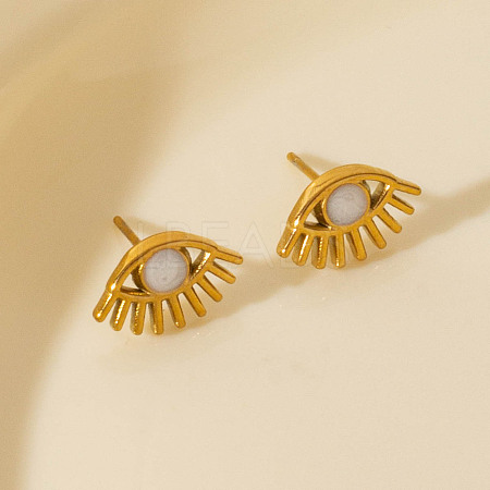 304 Stainless Steel Exaggerated Eye Stud Earrings - High-end CU5897-2-1