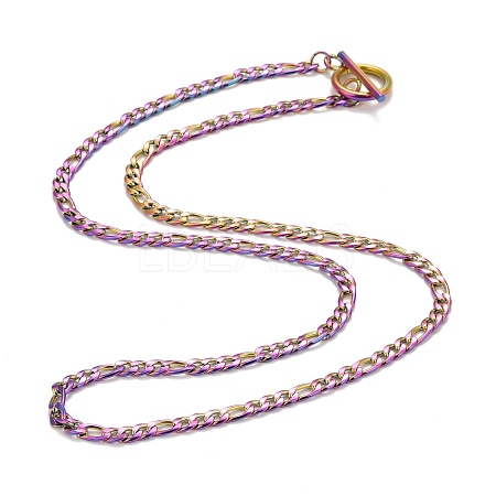 Ion Plating(IP)  304 Stainless Steel Chain Necklaces NJEW-A002-06MC-1