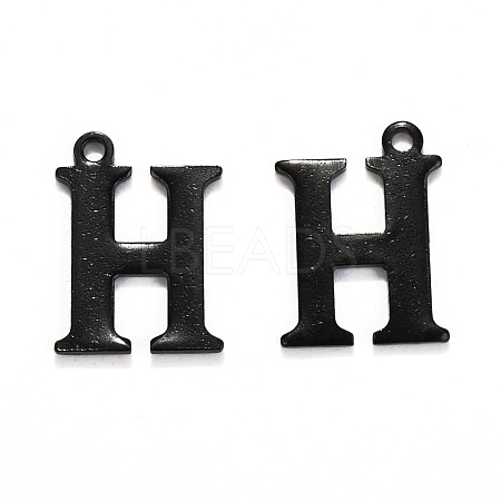 304 Stainless Steel Alphabet Charms STAS-H122-H-EB-1
