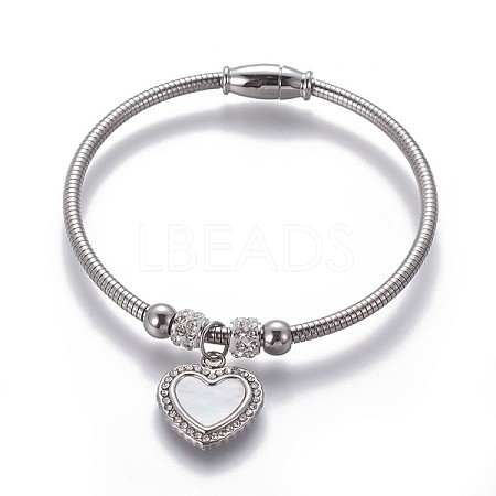 304 Stainless Steel Charms Bangles BJEW-P258-05P-1