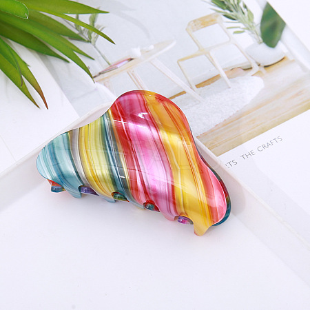 Rainbow Color Cloud Cellulose Acetate(Resin) Shark Hair Clips RABO-PW0001-053A-1